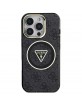 Guess iPhone 16 Pro Case Metal Glitter 4G Circle MagSafe Black
