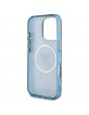 Guess iPhone 16 Pro Case Metal Glitter 4G Circle MagSafe Blue