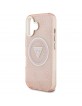 Guess iPhone 16 Case Metal Glitter 4G Circle MagSafe Pink