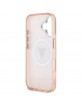 Guess iPhone 16 Case Metal Glitter 4G Circle MagSafe Pink