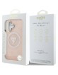 Guess iPhone 16 Case Metal Glitter 4G Circle MagSafe Pink