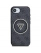 Guess iPhone 16e Metal Glitter 4G CircleTriangle MagSafe Hülle Case Schwarz