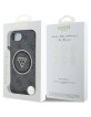 Guess iPhone 16e Metal Glitter 4G CircleTriangle MagSafe Hülle Case Schwarz