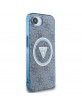 Guess iPhone 16e Metal Glitter 4G CircleTriangle MagSafe Hülle Case Blau