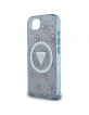 Guess iPhone 16e Metal Glitter 4G CircleTriangle MagSafe Hülle Case Blau