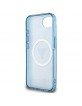 Guess iPhone 16e Metal Glitter 4G CircleTriangle MagSafe Hülle Case Blau