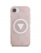 Guess iPhone 16e Metal Glitter 4G CircleTriangle MagSafe Hülle Case Rosa