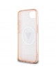 Guess iPhone 16e Metal Glitter 4G CircleTriangle MagSafe Hülle Case Rosa