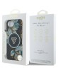 Guess iPhone 16e Glitter Flowers Triangle MagSafe Hülle Case Schwarz