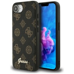 Guess iPhone 16e Peony Script Logo MagSafe Case Black
