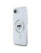 Karl Lagerfeld iPhone 16e Case Metal Choupette Head MagSafe White