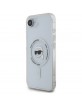 Karl Lagerfeld iPhone 16e Case Metal Karl Head MagSafe White