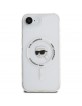 Karl Lagerfeld iPhone 16e Case Metal Karl Head MagSafe White