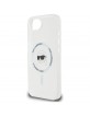 Karl Lagerfeld iPhone 16e Case Metal Karl Head MagSafe White