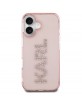 Karl Lagerfeld iPhone 16 Hülle Case Rhinestones Logo Rosa