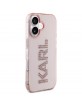 Karl Lagerfeld iPhone 16 Hülle Case Rhinestones Logo Rosa