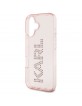 Karl Lagerfeld iPhone 16 Hülle Case Rhinestones Logo Rosa