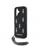 Karl Lagerfeld iPhone 16 Case Saffiano Crystals Chain Black