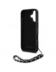 Karl Lagerfeld iPhone 16 Case Saffiano Crystals Chain Black