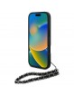 Karl Lagerfeld iPhone 16 Pro Hülle Case Saffiano Crystals Chain Schwarz
