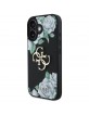 Guess iPhone 16 Hülle Case Grained Roses Big 4G Logo Schwarz