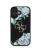 Guess iPhone 16 Hülle Case Grained Roses Big 4G Logo Schwarz