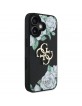Guess iPhone 16 Hülle Case Grained Roses Big 4G Logo Schwarz