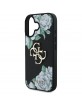 Guess iPhone 16 Hülle Case Grained Roses Big 4G Logo Schwarz
