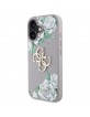 Guess iPhone 16 Case Grained Roses Big 4G Logo Purple
