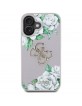 Guess iPhone 16 Case Grained Roses Big 4G Logo Purple