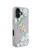 Guess iPhone 16 Case Grained Roses Big 4G Logo Purple