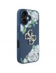 Guess iPhone 16 Hülle Case Grained Roses Big 4G Logo Blau