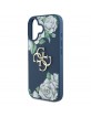 Guess iPhone 16 Hülle Case Grained Roses Big 4G Logo Blau