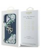 Guess iPhone 16 Hülle Case Grained Roses Big 4G Logo Blau