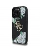 Guess iPhone 16 Pro Hülle Case Grained Roses Big 4G Logo Schwarz