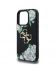 Guess iPhone 16 Pro Hülle Case Grained Roses Big 4G Logo Schwarz