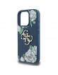 Guess iPhone 16 Pro Case Grained Roses Big 4G Logo Blue