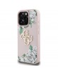 Guess iPhone 16 Pro Case Grained Roses Big 4G Logo Pink