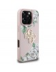 Guess iPhone 16 Pro Case Grained Roses Big 4G Logo Pink