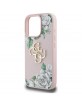 Guess iPhone 16 Pro Case Grained Roses Big 4G Logo Pink
