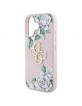 Guess iPhone 16 Hülle Case Grained Roses Big 4G Logo Rosa