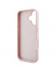 Guess iPhone 16 Hülle Case Grained Roses Big 4G Logo Rosa