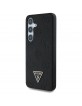 Guess Samsung S25 Hülle Case MagSafe Grained Peony Triangle Schwarz