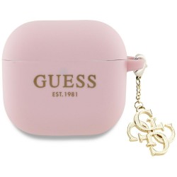 Guess AirPods 4 Case Cover Silicone Charm Pink