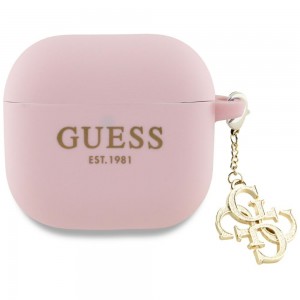 Guess AirPods 4 Case Cover Silicone Charm Pink