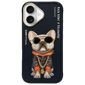 Nimmy iPhone 16 Hülle Case Glasses Cool Dog Schwarz