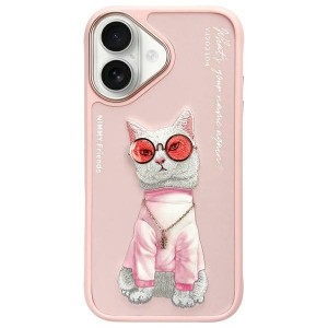 Nimmy iPhone 16 Hülle Case Glasses Cool Cat Rosa