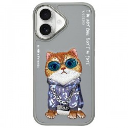 Nimmy iPhone 16 Case Glasses Cool Cat Gray