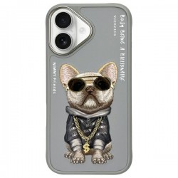 Nimmy iPhone 16 Case Glasses Cool Dog Grey