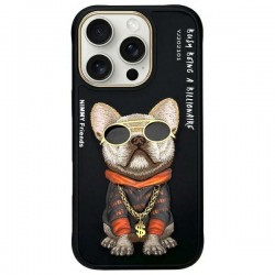 Nimmy iPhone 16 Pro Hülle Case Glasses Cool Dog Schwarz